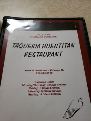 Menu photo 1 Taqueria Huentitan Chicago, IL