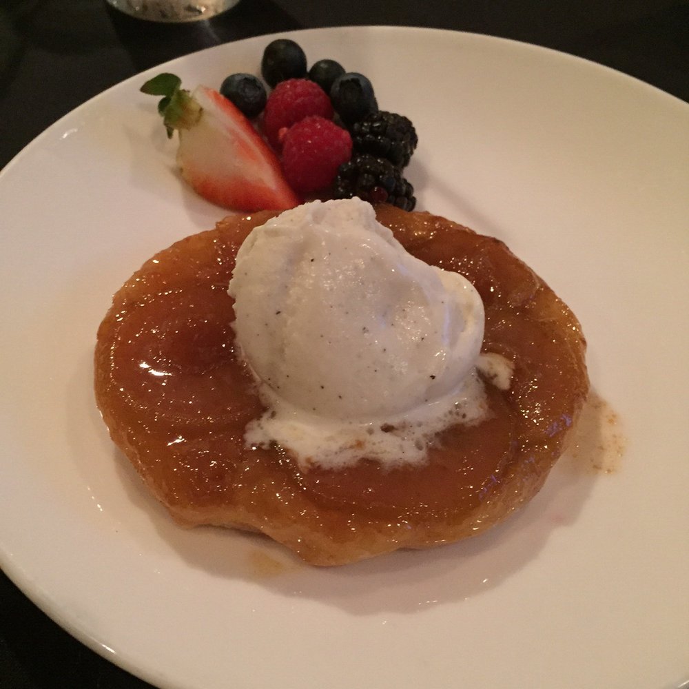 Pamplemousse Grille - Pear tart with vanilla gelato and berries - New American Near Me - Solana Beach, California Pamplemousse Grille - Pear tart with vanilla gelato and berries - New American Near Me - Solana Beach, California