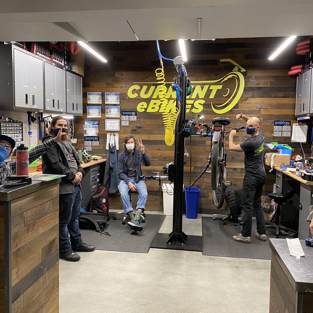 Current eBikes - Front with mechanics - Bikes Near Me - Santa Cruz, California Current eBikes - Front with mechanics - Bikes Near Me - Santa Cruz, California