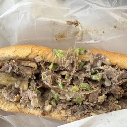 With mushrooms, onions, peppers