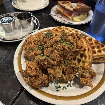 Brassica Kitchen & Cafe - Chicken and waffles (double portion) - New American Near Me - Jamaica Plain, Massachusetts