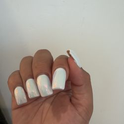 TLC Nail Lounge - Asked for white & chrome and don't know what this is LOL