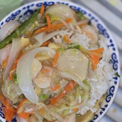 Peking Garden - Shrimp Chop Suey, with rice