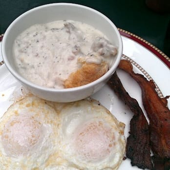 Big Kitchen Cafe - Biscuits and gravy with bacon and eggs. Perfect beginning to my day - Breakfast & Brunch Near Me - San Diego, California