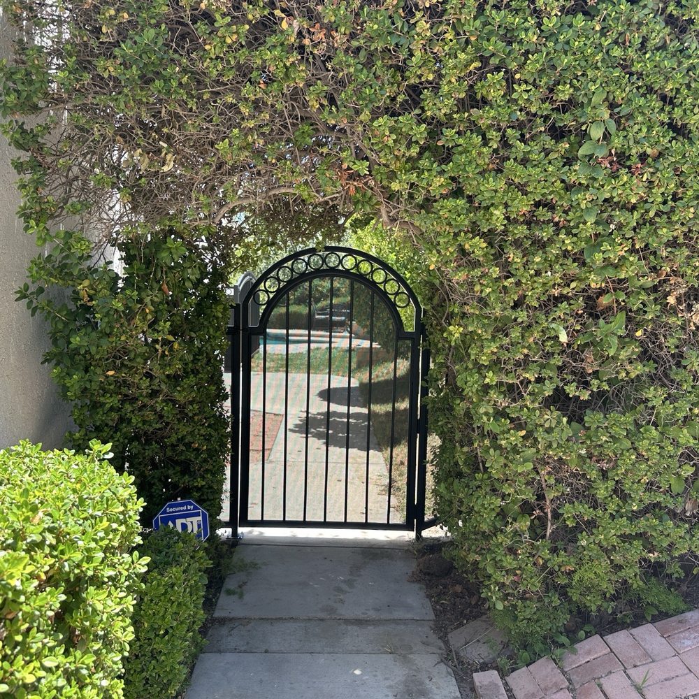 Outside view of side yard gate. Outside view of side yard gate.