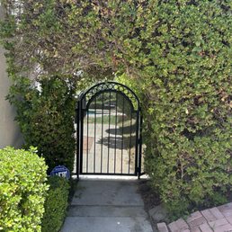 Outside view of side yard gate. Outside view of side yard gate.