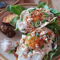 Side Pocket Espresso - Fried eggs on sourdough.