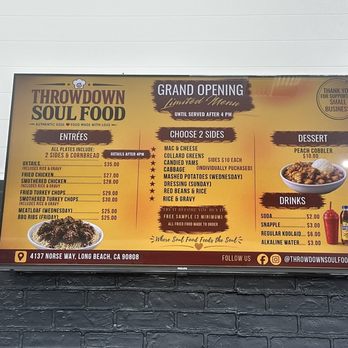 Throwdown Soulfood - Menu - Soul Food Near Me - Long Beach , California