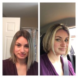 Haircut Etc - Before and after with Nivea. She did a great job!