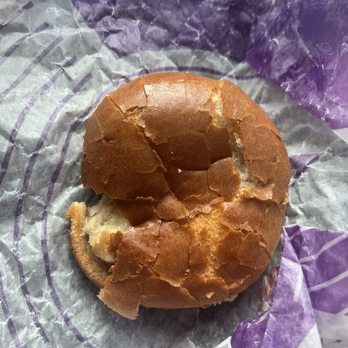 Jack in the Box - Top of dry, burnt bun on chicken sandwich - Burgers Near Me - Chubbuck, Idaho