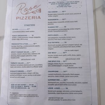 Rose Pizzeria - Menu - Pizza Near Me - Berkeley, California Rose Pizzeria - Menu - Pizza Near Me - Berkeley, California