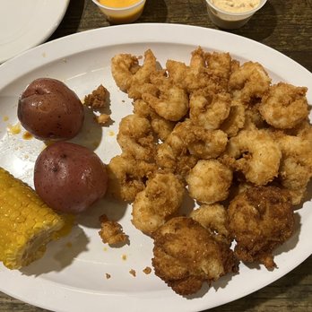 Crawfish Warehouse - Fried Shrimp with Cajun potatoes and corn - Seafood Near Me - Jasper, Alabama
