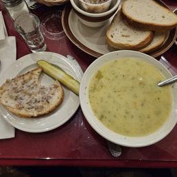Dill soup and smaltz