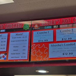Habibi's Hot Chicken - Menu as of 3/20/25