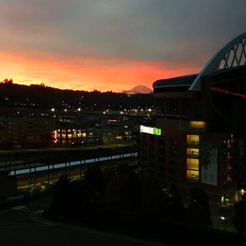 The Wave - You can see Mt. Rainier just to the left of the stadium - Apartments Near Me - Seattle, Washington The Wave - You can see Mt. Rainier just to the left of the stadium - Apartments Near Me - Seattle, Washington
