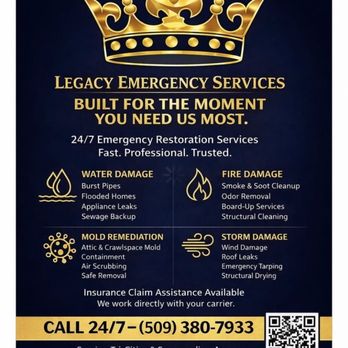 Legacy Emergency Services - Services we provide! QR code to our website. - Damage Restoration Near Me Legacy Emergency Services - Services we provide! QR code to our website. - Damage Restoration Near Me