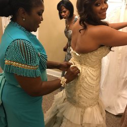 Paper Doll Bridal - Mellissa strapping me in