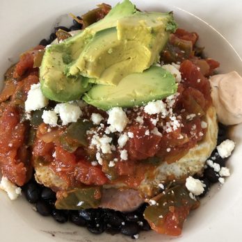 Lama Beans Cafe - Huevos Rancheros (salsa is canned tomatoes  gross and lazy!) - New American Near Me - Berkeley, California