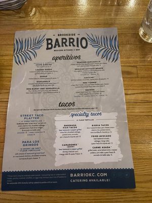 Menu photo 5 Brookside Barrio Kansas City, MO