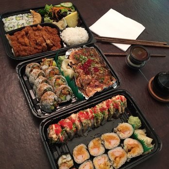 Izakaya - Top Tray: Katsu Chicken Middle Tray: Lion King (right side), Veggie Maki (left side) Bottom Tray: Pink Lady (top), Spicy Crunchy (bottom) - Sushi Bars Near Me - Benicia, California Izakaya - Top Tray: Katsu Chicken Middle Tray: Lion King (right side), Veggie Maki (left side) Bottom Tray: Pink Lady (top), Spicy Crunchy (bottom) - Sushi Bars Near Me - Benicia, California
