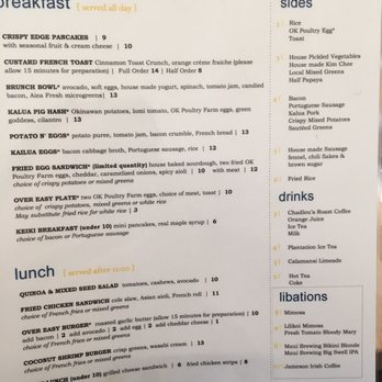 Over Easy - Menu - Breakfast & Brunch Near Me - Kailua, Hawaii