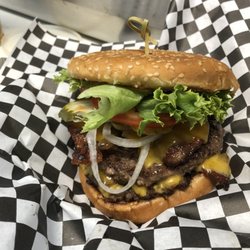 South Beach Cuisine & Espresso - Double bacon cheeseburger came with ALL the fixings!!
