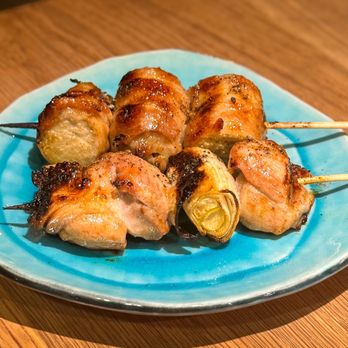 Bar Nohm - Kushiyaki - Chicken Thigh (front), Bacon Wrapped Enoki Mushrooms (back) - Bars Near Me - Salt Lake City, Utah Bar Nohm - Kushiyaki - Chicken Thigh (front), Bacon Wrapped Enoki Mushrooms (back) - Bars Near Me - Salt Lake City, Utah
