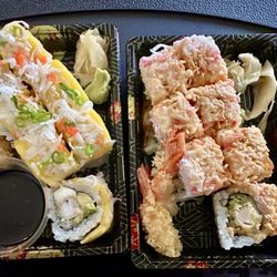 Hana Sushi - Hawaiian Roll & Long Island Roll (1pc already eaten )