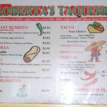 Roberta's Taqueria - Mexican Near Me - Williams, California Roberta's Taqueria - Mexican Near Me - Williams, California