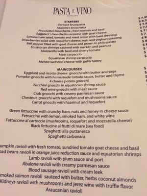Menu photo 2 Pasta e Vino Valparaíso, VS Menu photo 2 Pasta e Vino Valparaíso, VS
