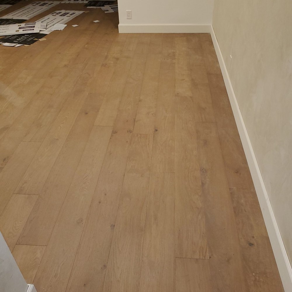a hardwood floor in a home