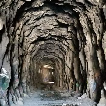 Donner Pass Railroad Tunnel Hike - Going into Tunnel 8 Heard the train horn about here. Creepy. - Hiking Near Me - Truckee, California