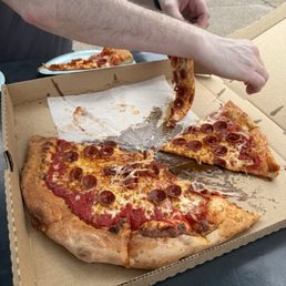 Large pepperoni pizza Large pepperoni pizza