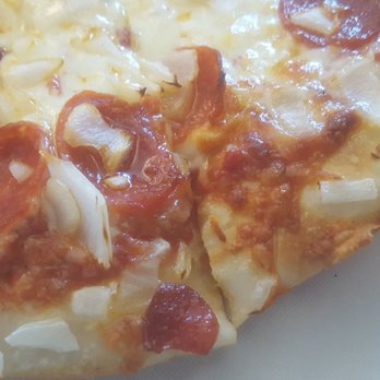 Pizza by Alex - They only have one size pizza. 10 inch personal size. This is pepperoni and onions. - Pizza Near Me - Biddeford, Maine Pizza by Alex - They only have one size pizza. 10 inch personal size. This is pepperoni and onions. - Pizza Near Me - Biddeford, Maine