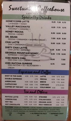Menu photo 2 Sweetwater Coffeehouse Sautee Nacoochee, GA Menu photo 2 Sweetwater Coffeehouse Sautee Nacoochee, GA