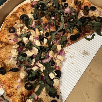 Dalia's Pizza - Vegan pizza. Half vegan chicken and sausage. - Italian Near Me - Rancho Cucamonga, California