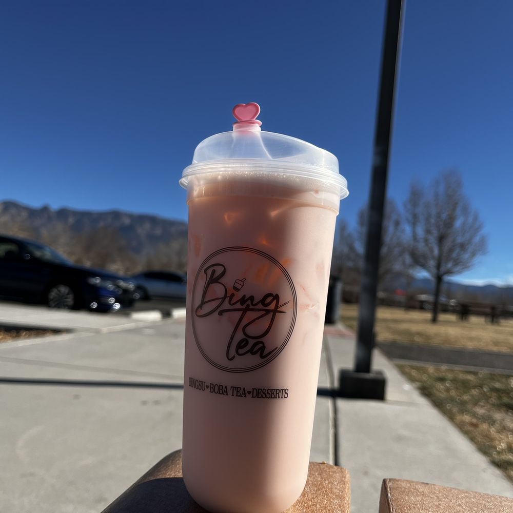 Bing Tea - Mediterranean rose milk tea - Desserts Near Me - Albuquerque, New Mexico
