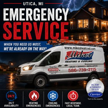 Mike's Heating & Cooling - We offer after hours emergency services. #HighlyRecommended #BestFurnaceRepair #BestAcRepair #LeadingHVAC #Top #AirConditionRepair #Macomb - Heating & Air Conditioning/HVAC Near Me - Utica, Michigan Mike's Heating & Cooling - We offer after hours emergency services. #HighlyRecommended #BestFurnaceRepair #BestAcRepair #LeadingHVAC #Top #AirConditionRepair #Macomb - Heating & Air Conditioning/HVAC Near Me - Utica, Michigan
