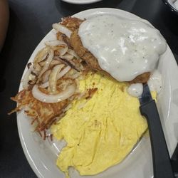 Junction Cafe - Chicken fried steak meal with sourdough toast