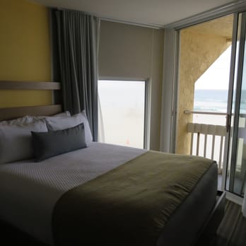 The Wayfarer San Diego - Room 206, ocean view room at south end of the building, hence the window to left of balcony doors - San Diego, CA