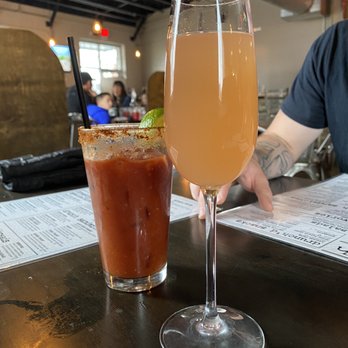 Drunch Eatery + Bar - Bloody Mary and Strawberry Peach Mimosa - Breakfast & Brunch Near Me - Columbus, Ohio