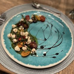 Around the Table Catering - Caprese salad with a delicious pesto sauce