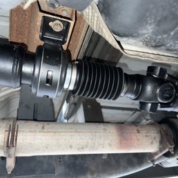 Driveshaft balanced and new carrier bearing. Driveshaft balanced and new carrier bearing.