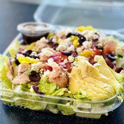 Hugo Coffee - Mediterranean Grilled Chicken Salad.
