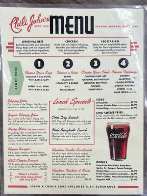 Menu photo 4 Chili John's Burbank, CA Menu photo 4 Chili John's Burbank, CA