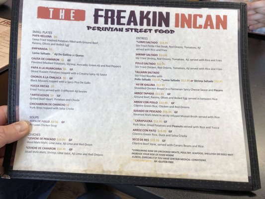 Menu photo 8 The Freakin Incan Roswell, GA Menu photo 8 The Freakin Incan Roswell, GA
