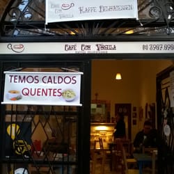Café com Vírgula - A fachada do café.