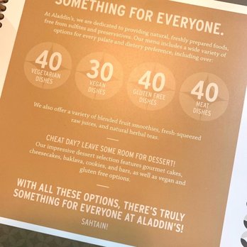 Aladdin's Eatery + Lounge - So many vegetarian options! - Lebanese Near Me - Cincinnati, Ohio