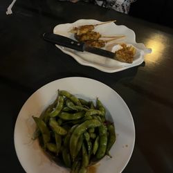 Thai Lanna & Sushi Bar - Spicy Garlic Edamame & chicken satay