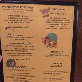 Bar-H Steakhouse - 2nd pg menu - Steakhouses Near Me - Monahans, Texas